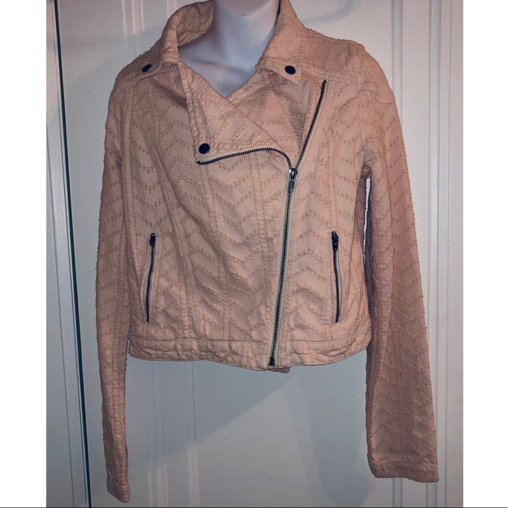 Free People Pink Moto Jacket
